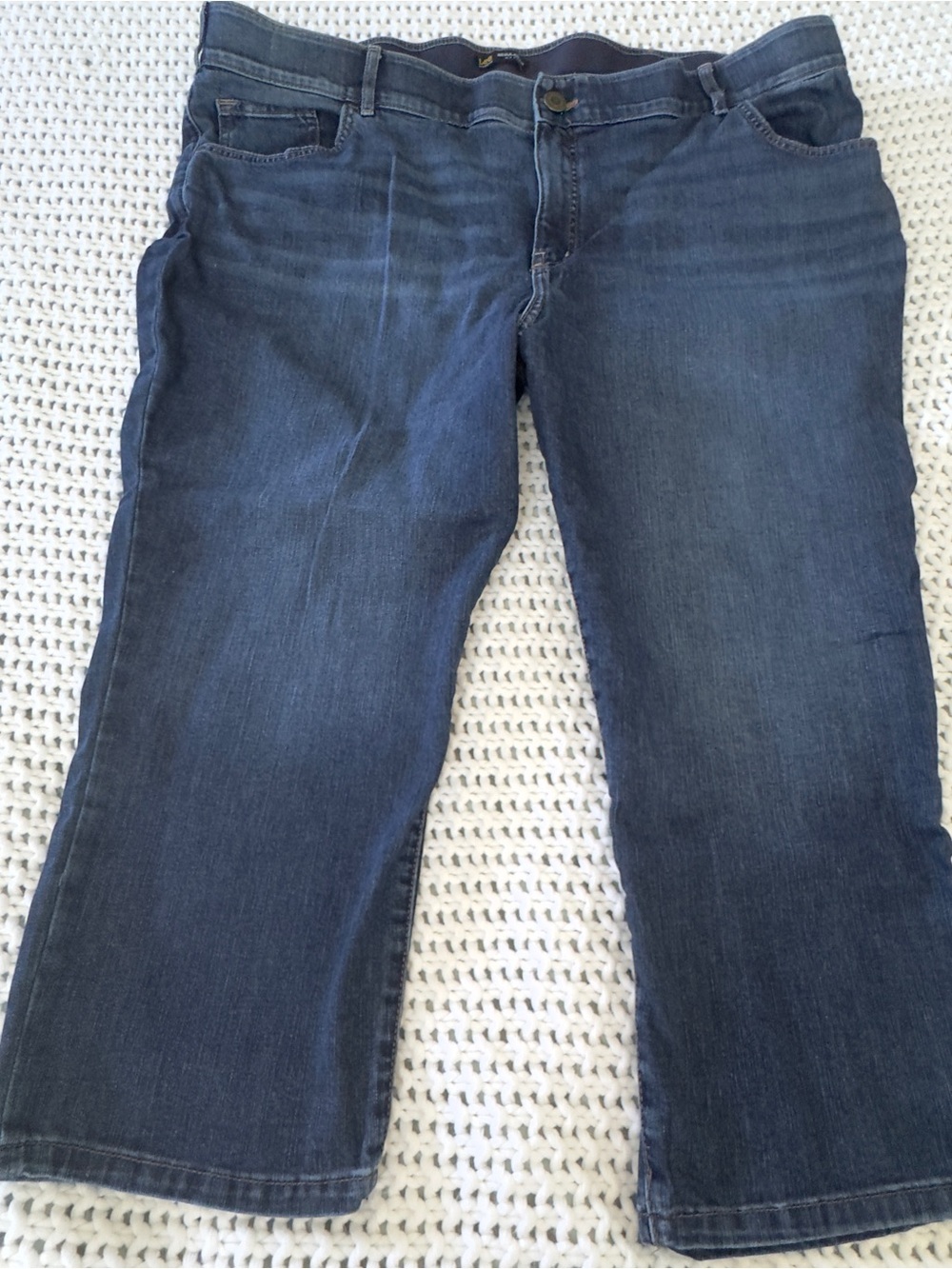Lee Women’s Blue Denim Jeans Solid Pattern Regular Size 24 Type  cropped